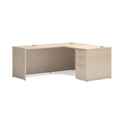 HON Mod 60"W L-Station Computer Desk, Desert Oak