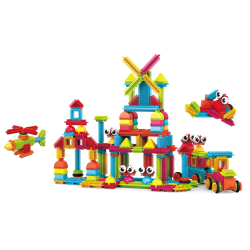 PicassoTiles Hedgehog Lock Tiles Building Blocks, Multicolor, Set Of 240 Blocks