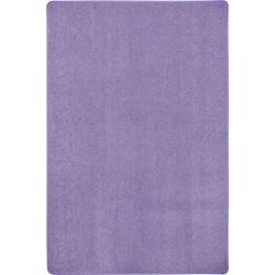 Joy Carpets Kid Essentials Solid Color Rectangle Area Rug, Just Kidding, 6’ x 9', Very Violet
