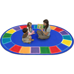 Joy Carpets® Kids' Essentials Oval Area Rug, Color Tones™, 7-33/50' x 10-3/4', Multicolor