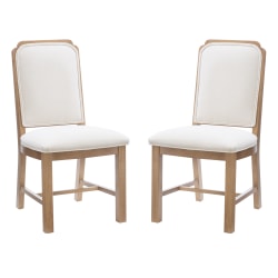 Linon Bookbinder Upholstered Dining Accent Chairs, Gray/Brown, Set Of 2 Chairs