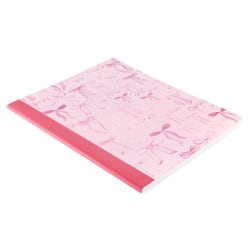 Eccolo Finale Composition Notebook, 7" x 9", 1 Subject, College Rule, 80 Sheets, Preppy Chic Pink Bow