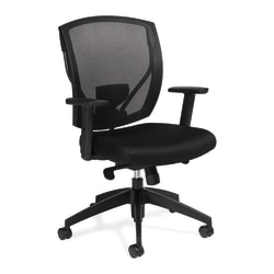 Offices To Go™ Mid-Back Chair, Mesh Back, 39 1/2"H x 27"W x 26"D, Black