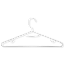 Honey Can Do Plastic Hangers, 7" x 15", White, Pack Of 15 Hangers