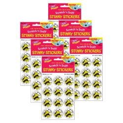 Trend Retro Scratch 'n Sniff Stinky Stickers, Bee-Utiful!/Honey, 24 Stickers Per Pack, Set Of 6 Packs