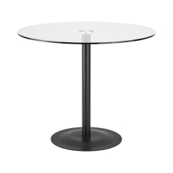 Eurostyle Ava Bistro Table, 30"H x 36"W x 36"D, Clear/Matte Black