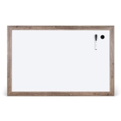 U Brands Decor Magnetic Dry-Erase Board, 36" X 24", Rustic Wood Frame, Actual Size 35" X 23" (4890U00-01)