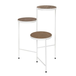 Kate and Laurel Fields 3-Tier Decorative Plant Stand Display, 10in., White