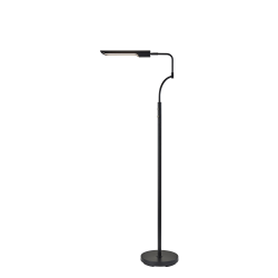 Adesso Zane LED Floor Lamp with Smart Switch, Adjustable, 66"H, Black/Black