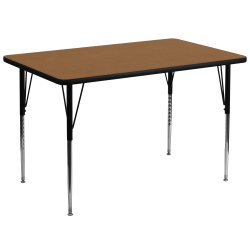 Flash Furniture 72"W Rectangular Thermal Laminate Activity Table With Standard Height-Adjustable Legs, Oak