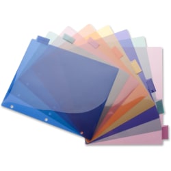 Business Source 3-Hole Poly Insert Index Dividers - 8 Print-on Tab(s) - 8.5" Dividerx 11" Divider - Letter - 32371