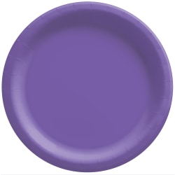 Amscan Paper Plates, 10", New Purple, 20 Plates Per Pack, Case Of 4 Packs