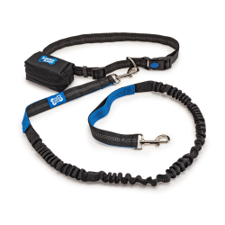 Nice Paws Hands-Free Bungee Reflective Leash, 5', Black/Blue