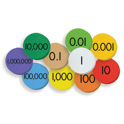 Essential Learning Products Place Value Discs, 1" Diameter, Multicolor, Grades 1 - 5, Pack Of 250 Discs