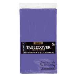 Amscan Plastic Table Covers, 54" x 108", Purple, Pack Of 9 Table Covers