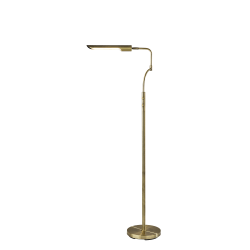 Adesso Zane LED Floor Lamp With Smart Switch, Adjustable, 66"H, Antique Brass/Antique Brass