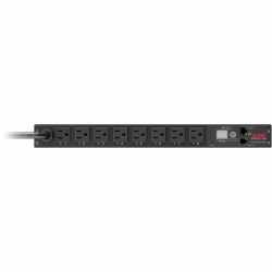APC by Schneider Electric Rack PDU, Switched, 1U, 15A, 100/120V, (8)5-15 - Switched - NEMA 5-15P - 8 x NEMA 5-15R - 100 V, 120 V - 1440 W - 12 ft Cord Length - 1U - Rack-mountable