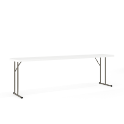 Flash Furniture Plastic Folding Training Table, 29"H x 18"W x 96"D, Granite White