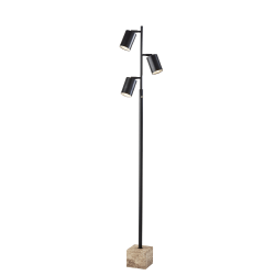 Adesso Rutherford LED Tree Lamp, 64"H, Black/Travertine