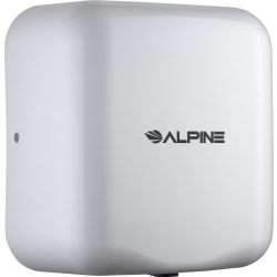 Alpine Industries Hemlock 220-Volt Commercial Automatic High-Speed Electric Hand Dryer With Wall Guard, White