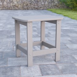 Flash Furniture Charlestown All-Weather Adirondack Side Table, 18-1/4"H x 18-3/4"W x 15"D, Gray