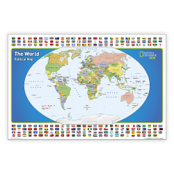 National Geographic The World for Kids Map, Laminated, 36" x 24"