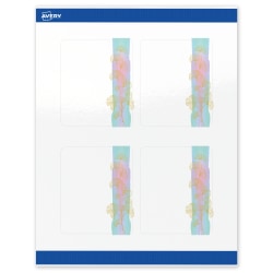 Avery® Printable Labels With Sure Feed® Technology, S00-EVD, 4" x 3-1/3", Glossy White With Preprinted Watercolor/Gold Leaf Design, Pack Of 40