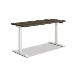 HON Coordinate 58"W Adjustable Height Standing Desk, 3-Stage Base, Florence Walnut/Designer White