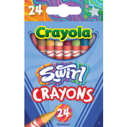 Crayola Crayons, 6-1/4", Swirl, Pack Of 24 Crayons