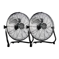 Vie Air 20" 3-Speed Industrial Tilting High-Velocity Metal Floor Fans, Set Of 2 Fans