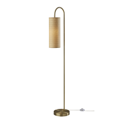Adesso Mendoza Floor Lamp, 60"H, Natural/Antique Brass