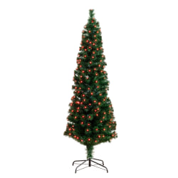 Nearly Natural Pine 72"H Artificial Fiber Optic Christmas Tree With LED Lights, 72"H x 22"W x 22"D, Green