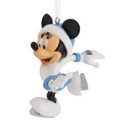 Hallmark Resin Christmas Ornament, 2-3/4" x 2-1/4" x 1-3/4", Disney Minnie Mouse Ice Skating