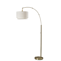 Adesso Brinkley Arc Lamp, 73-1/2"H, White/Antique Brass