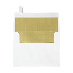 LUX Invitation Envelopes, A2, Peel & Press Closure, Gold/White, Pack Of 50