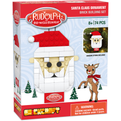 Brickcraft Rudolph Santa Claus Ornament Brick Building Set, Set Of 74 Pieces
