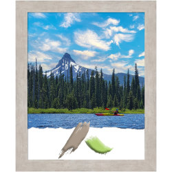 Amanti Art Marred Silver Wood Picture Frame, 19" x 23", Matted For 16" x 20"