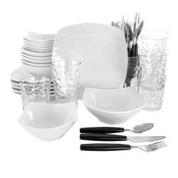 Gibson All U Need 48-Piece Ceramic Dinnerware Combo Set, White