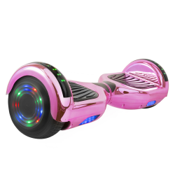 AOB Hoverboard With Bluetooth® Speakers, 7"H x 27"W x 7-5/16"D, Pink/Chrome