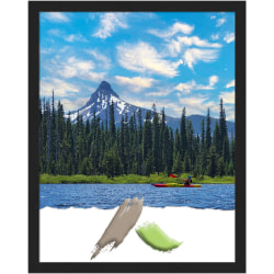 Amanti Art Grace Narrow Picture Frame, 24" x 30", Opening Size 22" x 28", Brushed Metallic Black