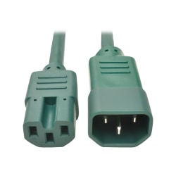 Eaton Tripp Lite Series Power Cord C14 to C15 - Heavy-Duty, 15A, 250V, 14 AWG, 3 ft. (0.91 m), Green - Power cable - IEC 60320 C14 to IEC 60320 C15 - 250 V - 15 A - 3 ft - molded - green