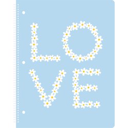 Eccolo Lena + Liam BTS Notebook, 8-1/2" x 11", 1 Subject, College Rule, 80 Sheets, Daisies