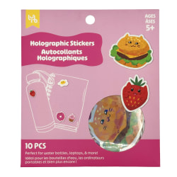 Little Yellow Bicycle Holographic Stickers, Kawaii Food, Sheet Of 10 Stickers
