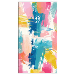2026-2027 Willow Creek Press 2-Year Monthly Checkbook/Calendar, 3-1/2" x 6-1/2", Painted Pastel, January 2026 To December 2027, 57650