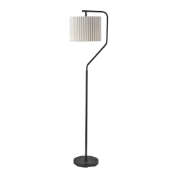 Adesso Simplee Evan Floor Lamp, 60"H, Black/Off-White