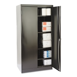 Tennsco Standard Storage Cabinet, 4 Adjustable Shelves, Black