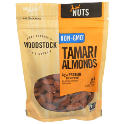 Woodstock Foods Non-GMO Almonds, Tamari, 7.5 Oz, Total Qty 8