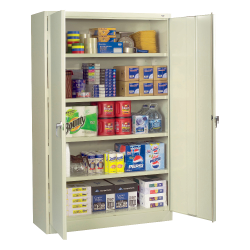 Standard Storage Cabinet, 4 Adjustable Shelves, 18"W x 72"D, Putty