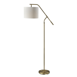 Adesso Simplee Milo Floor Lamp, 60"H, Antique Brass/Off-White