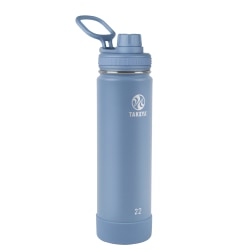 Takeya Actives Vacuum Insulated Stainless Steel Water Bottle With Spout Lid, 22 Oz, Bluestone